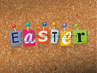 Easter Pinned Paper Concept Illustration