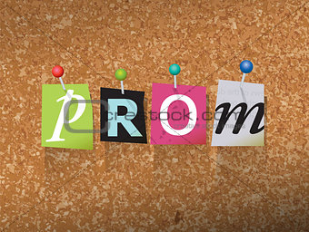 Prom Pinned Paper Concept Illustration