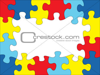 Autism Colored Puzzle Frame Illustration