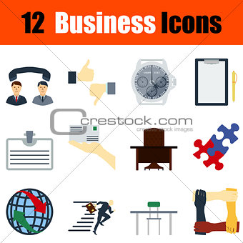 Flat design business icon set