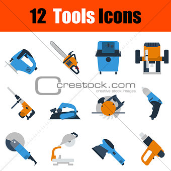 Flat design tools icon set