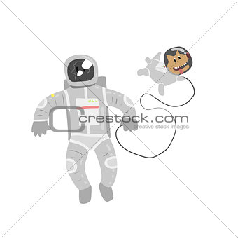 Astronaut In Space With Dog