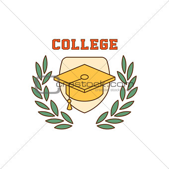 Framed Square Hat College Logo