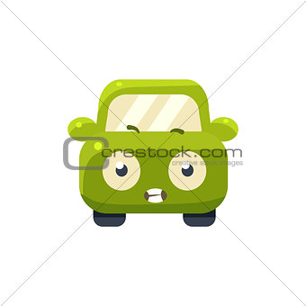 Scared Green Car Emoji