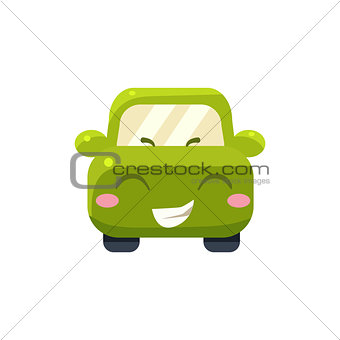 Happy Green Car Emoji