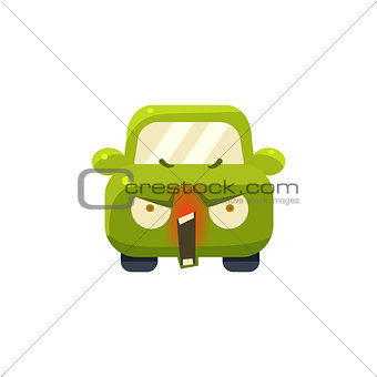 Enraged Green Car Emoji