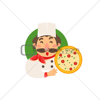 Cook Holding Pizza