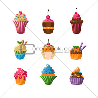 Decorated Cupcakes Sticker Set