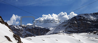 Panoramic view on mountains in nice day