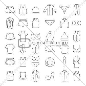 Icons clothes, vector illustration.