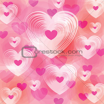 Many different size heart colorful background. 
