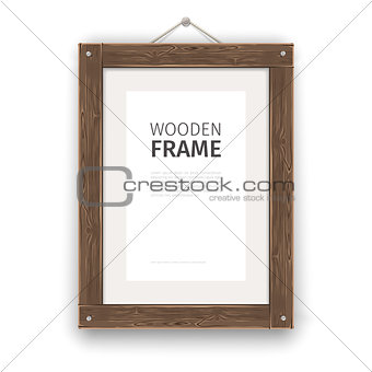 Old Wooden Rectangle Frame Light