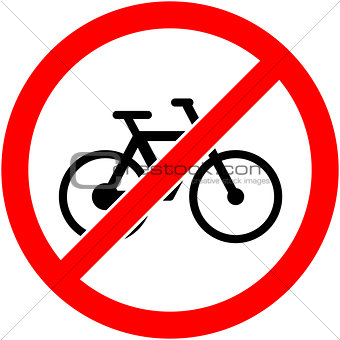 No bicycle sign Vector illustration. Flat design.