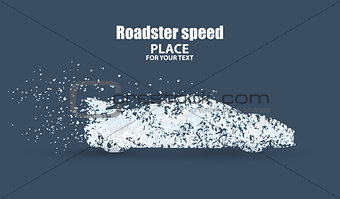 Roadster particles, symbolizing speed vector illustration.