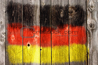 german colors on old wooden wound