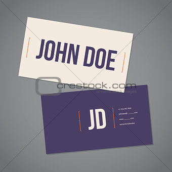 Simplistic flat business card with curly brackets