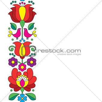 Seamless Kalocsai embroidery - Hungarian floral folk art pattern