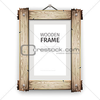 Old Wooden Frame with White Paint