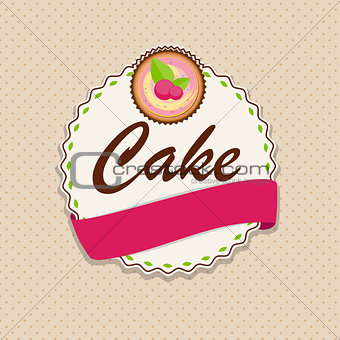 Sweet Cake with Berry Menu Background Vector Illustration