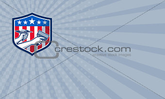 Business card Drywall Repair Service American Flag Shield Retro
