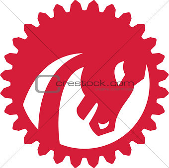 Angry Horse Head Gear Circle Retro