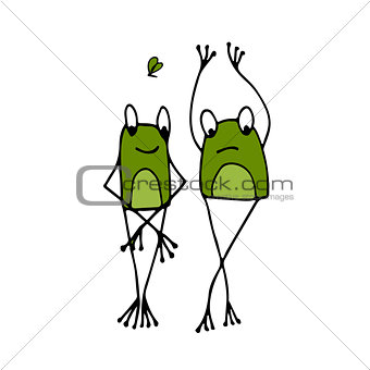 Funny frog, sketch for your design