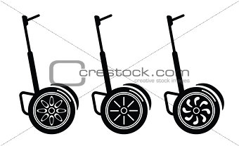 self-balancing electric scooters isolated on white