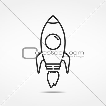 Rocket Line Icon