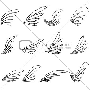 Set of Wings Icons
