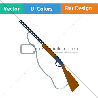 Flat design icon of hunting gun