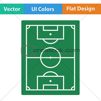 Flat design icon of football field