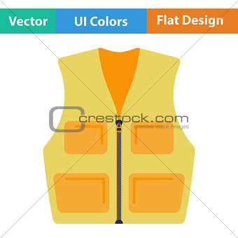 Flat design icon of hunter vest