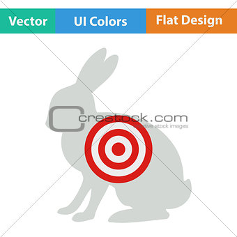 Icon of hare silhouette with target