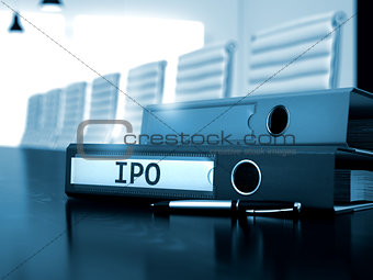 IPO on Office Folder. Toned Image.