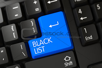 Black List CloseUp of Keyboard.