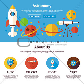 Astronomy Science Flat Web Design Template