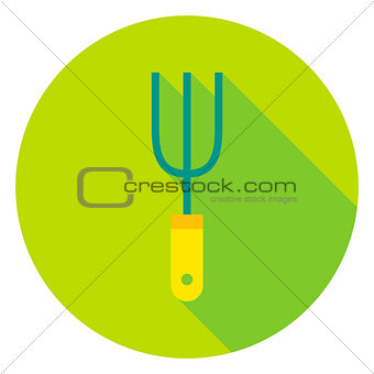 Garden Fork Tool Circle Icon