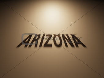 3D Rendering of a Shadow Text that reads Arizona