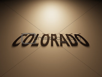 3D Rendering of a Shadow Text that reads Colorado