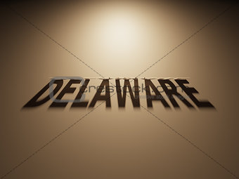 3D Rendering of a Shadow Text that reads Delaware