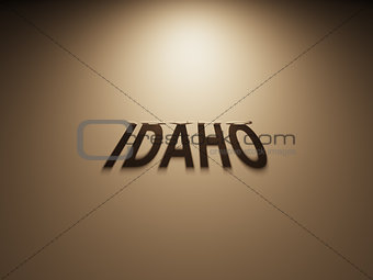 3D Rendering of a Shadow Text that reads Idaho