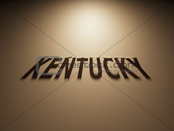 3D Rendering of a Shadow Text that reads Kentucky