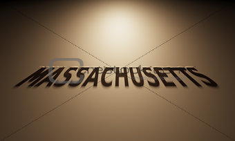 3D Rendering of a Shadow Text that reads Massachusetts