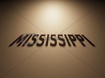 3D Rendering of a Shadow Text that reads Mississippi