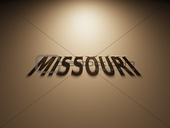 3D Rendering of a Shadow Text that reads Missouri
