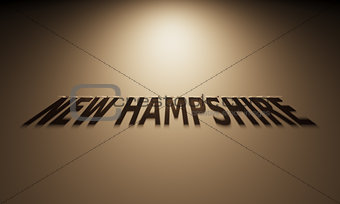 3D Rendering of a Shadow Text that reads New Hampshire