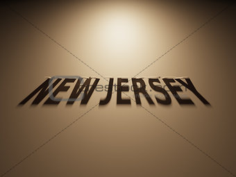 3D Rendering of a Shadow Text that reads New Jersey