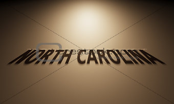 3D Rendering of a Shadow Text that reads North Carolina