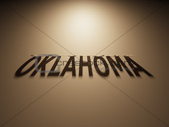 3D Rendering of a Shadow Text that reads Oklahoma