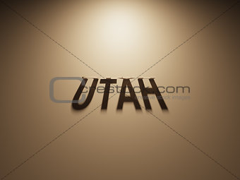 3D Rendering of a Shadow Text that reads Utah